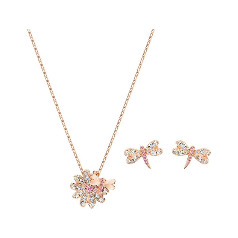 Купить «Swarovski 5518141 ETERNAL FLOWER: ожерелье+серьги CZMO/ROS» в интернет-магазине «Золотое время»