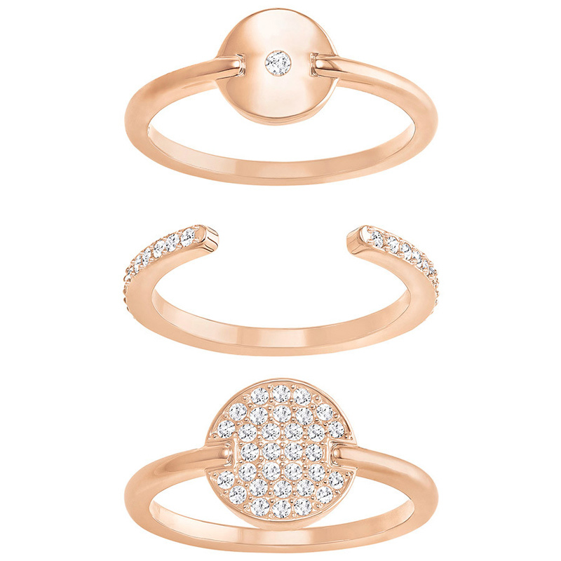 Купить «Swarovski 5266343 Кольцо GINGER: CRY/ROS р.55 3 шт.» в интернет-магазине «Золотое время»