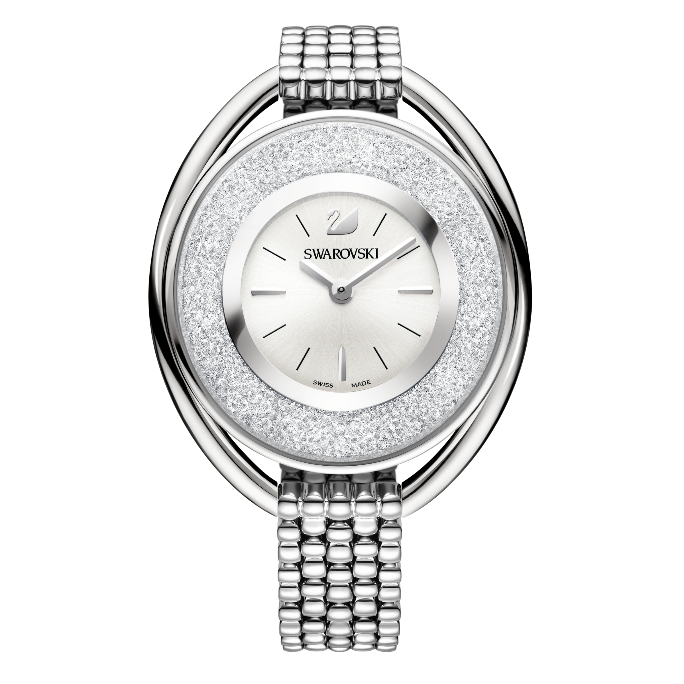 Купить «Swarovski 5181008 CRYSTALLINE OVAL: часы ж. MB STS/WHT/STS» в интернет-магазине «Золотое время»