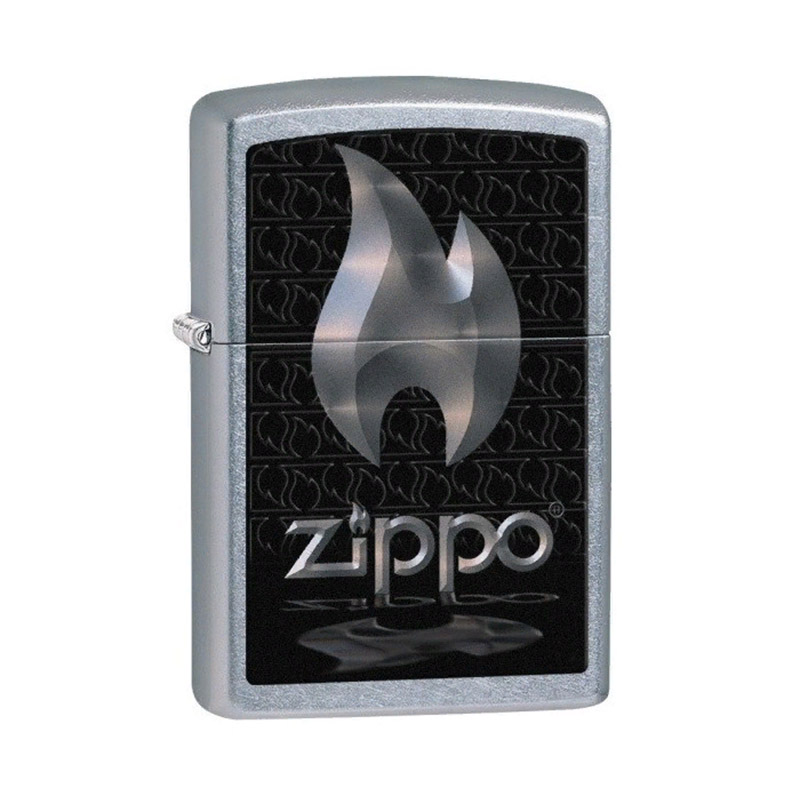 Купить «28445 Зажигалка ZIPPO Flame, латунь/сталь с покрытием Street Chrome, серебристый» в интернет-магазине «Золотое время»