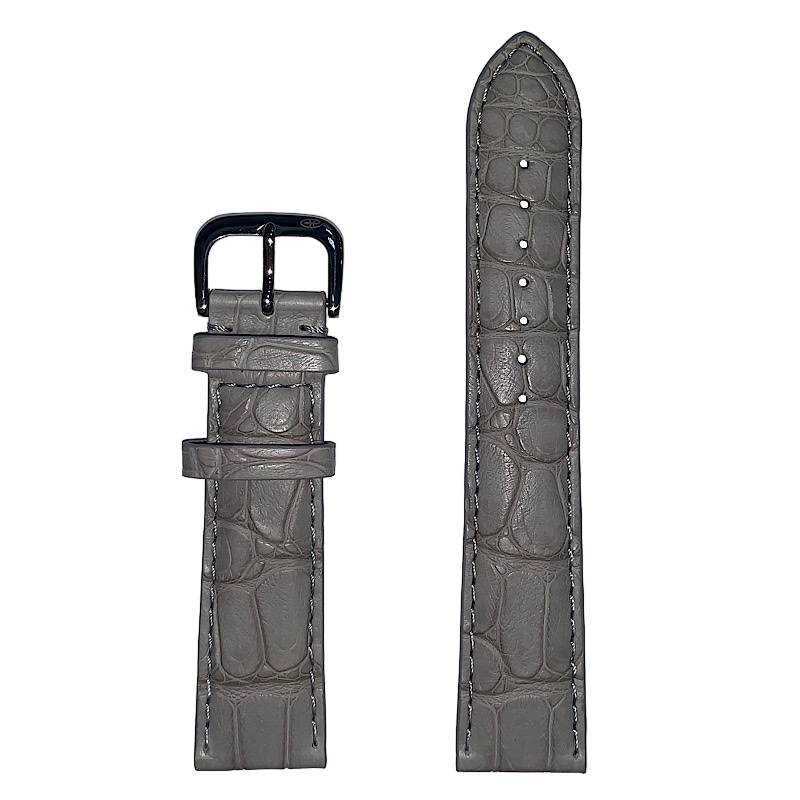 Купить «1746-07209 Ремень д/часов, SAFARI MATT, нат.аллигатор, матовый, серый, 20 мм» в интернет-магазине «Золотое время»