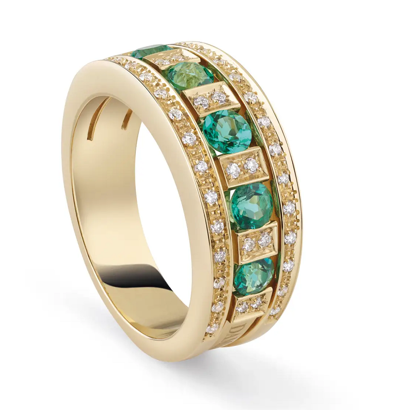 Купить «Damiani 20090157 Кольцо / YG RING DIAS. AND EMERALDS » в интернет-магазине «Золотое время»