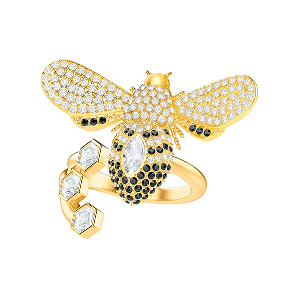 Купить «Swarovski 5409025 Кольцо LISABEL:RING CRY/JET/GOS р.60» в интернет-магазине «Золотое время»