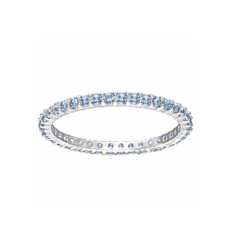Купить «Swarovski 5184261 Кольцо VITTORE св.голубое р.58 родий» в интернет-магазине «Золотое время»