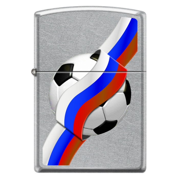Купить «207 Зажигалка ZIPPO RUSSIAN SOCCER, латунь/сталь с покрытием Street Chrome™, серебристый» в интернет-магазине «Золотое время»