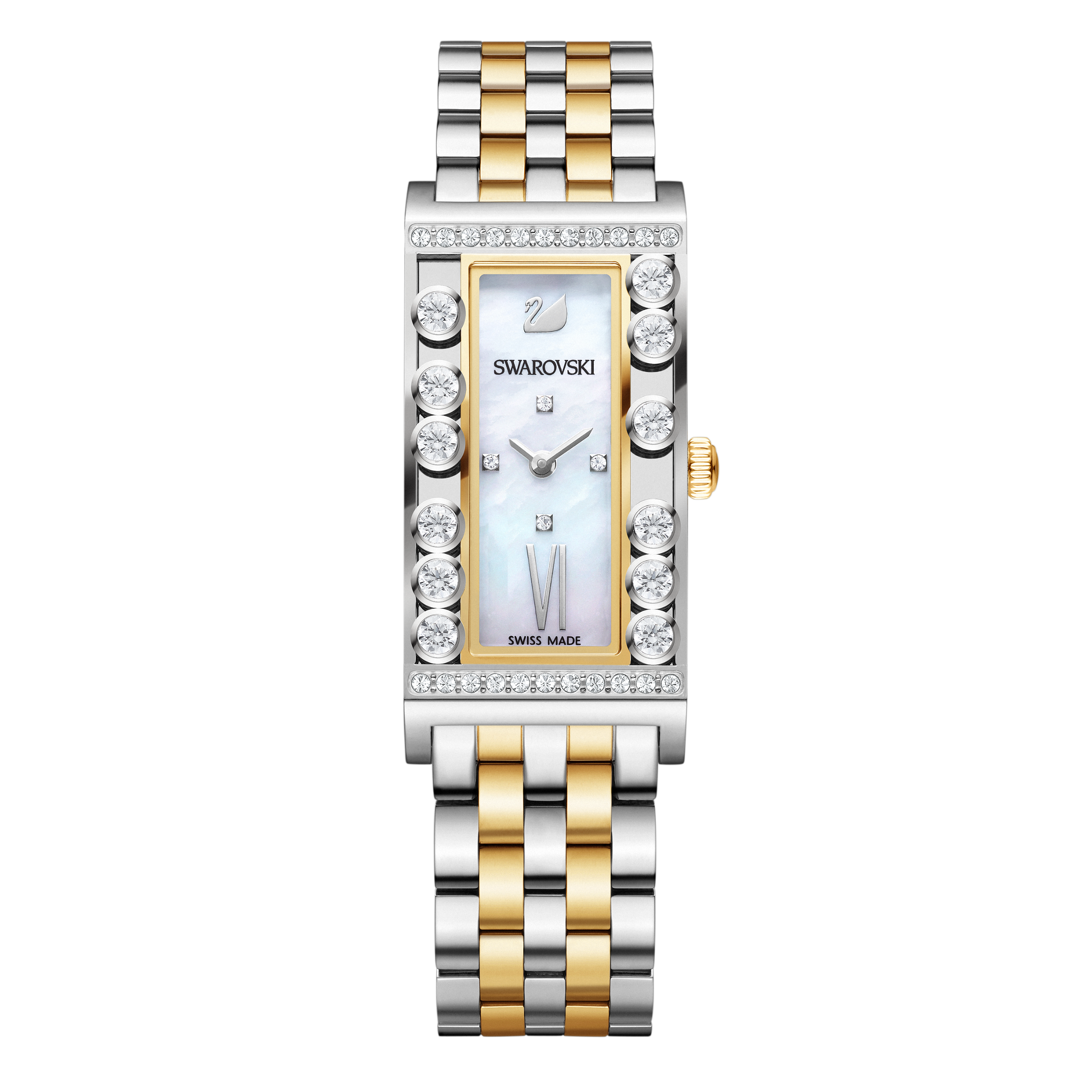 Купить «Swarovski 5096689 Часы LOVELY CRYSTALS SQ. нерж./позолота» в интернет-магазине «Золотое время»