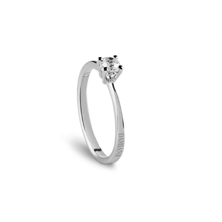 Купить «20074573 Кольцо Damiani 1бр-0,25кр + 1бр-0,003кр платина 950 пр. вес 2,65 гр» в интернет-магазине «Золотое время»