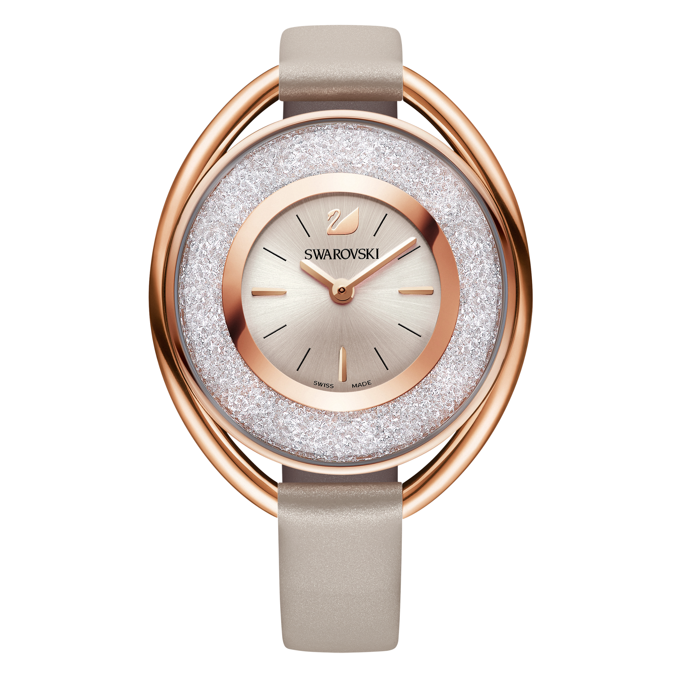 Купить «Swarovski 5158544 Часы CRYSTALLINE OVAL серые/позолота» в интернет-магазине «Золотое время»