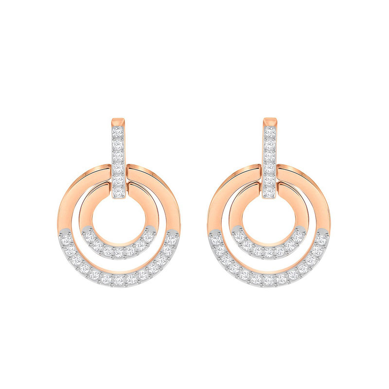 Купить «Swarovski 5349204 Серьги CIRCLE:PE MED CRY/ROS» в интернет-магазине «Золотое время»