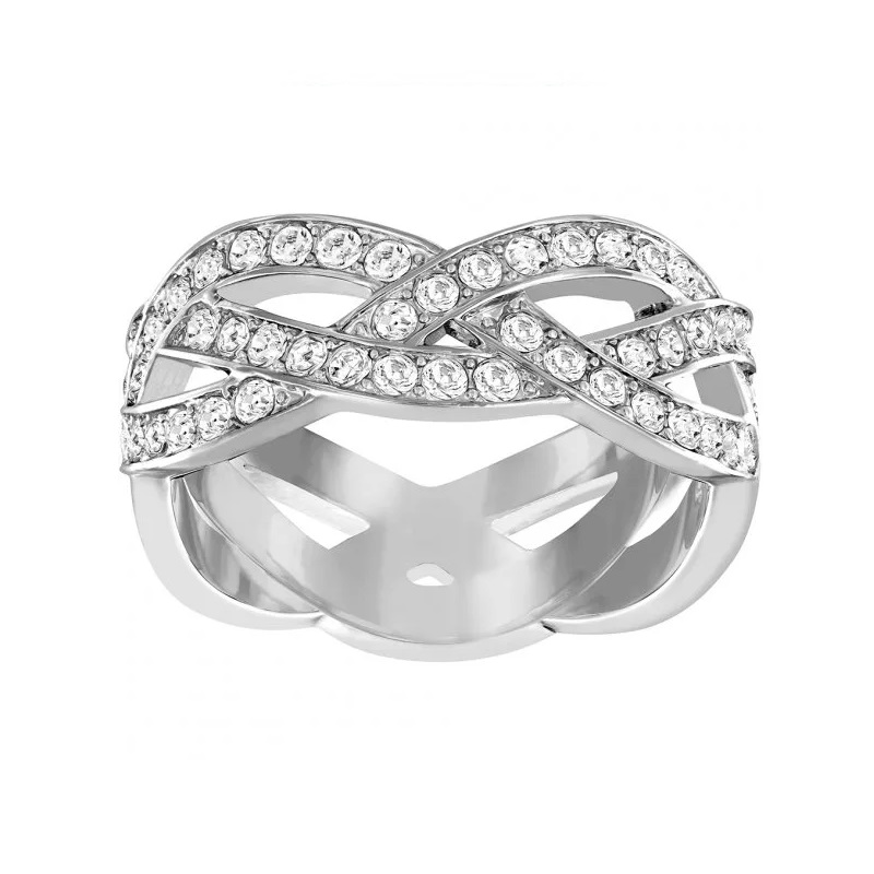 Купить «Swarovski 5113786 Кольцо CURLED р.55 прозр.родий» в интернет-магазине «Золотое время»