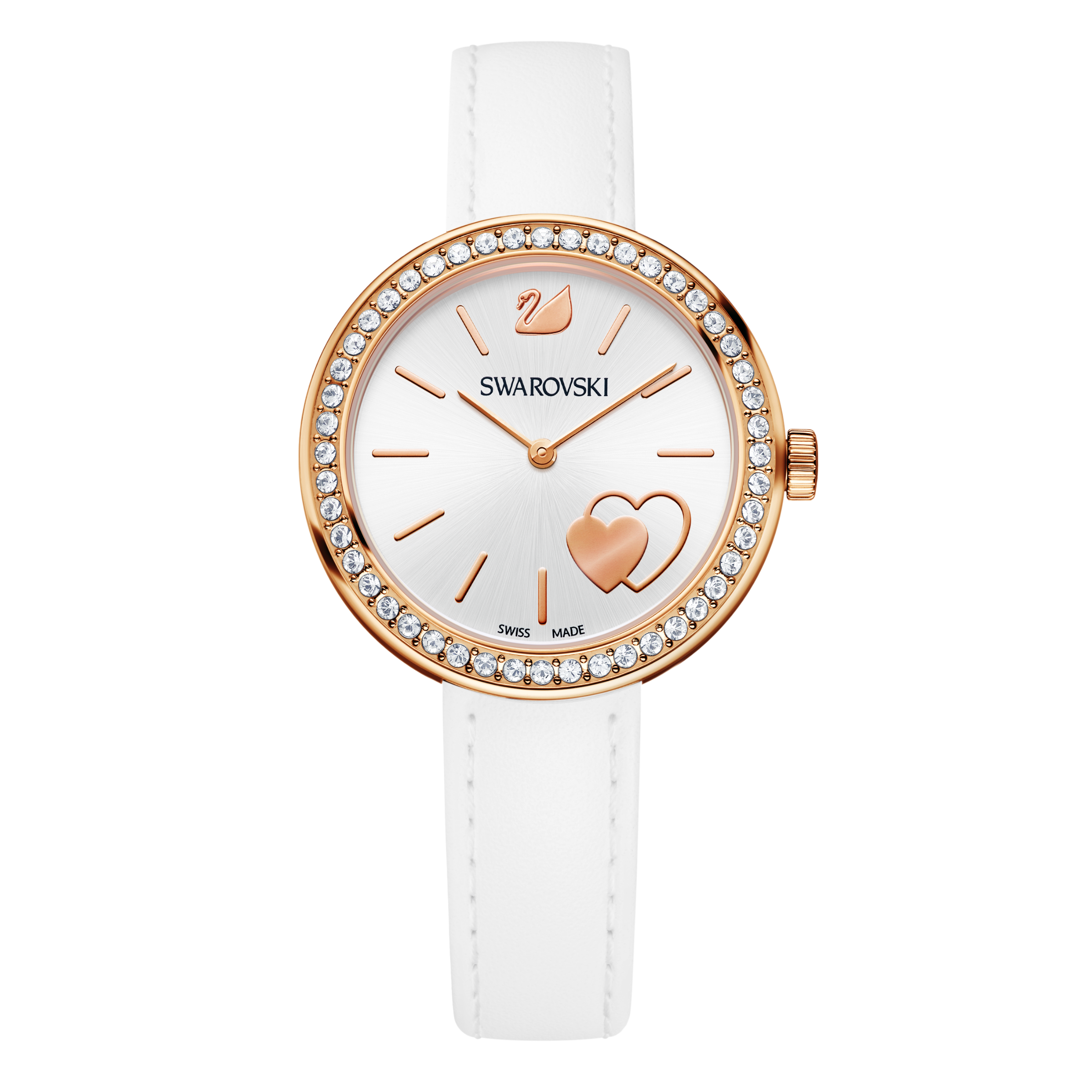 Купить «Swarovski 5179367 Часы DAYTIME HEART LS белые позолота» в интернет-магазине «Золотое время»