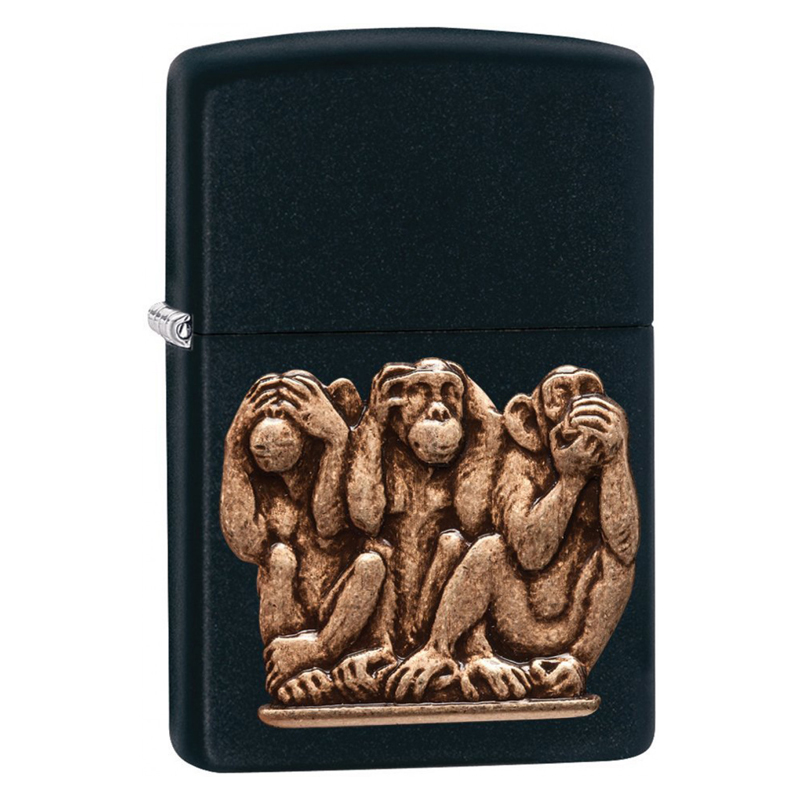 Купить «29409 Зажигалка ZIPPO Classic, латунь/сталь с покрытием Black Matte, черный» в интернет-магазине «Золотое время»