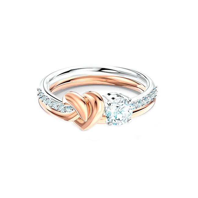 Купить «Swarovski 5535406 LIFELONG HRT: кольцо CRY/CZWH/MIX 52» в интернет-магазине «Золотое время»