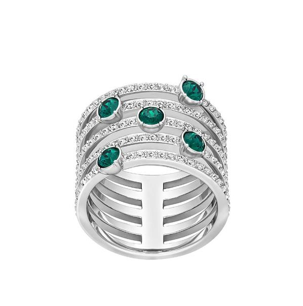 Купить «Swarovski 5166809 Кольцо CREATIVITY W р.55 зел./проз.родий» в интернет-магазине «Золотое время»