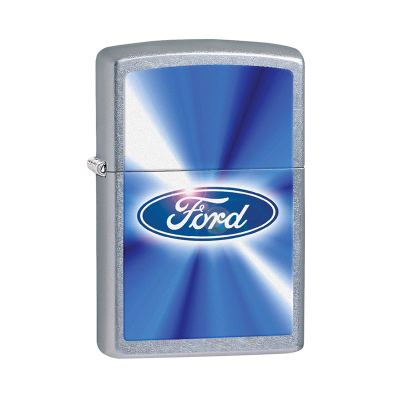 Купить «28455 Зажигалка ZIPPO Ford , латунь/сталь с покрытием Street Chrome, серебристый» в интернет-магазине «Золотое время»