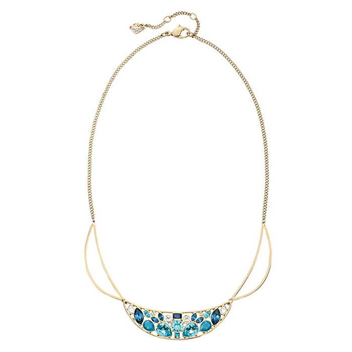 Купить «Swarovski 5117655 Ожерелье CYAN мульти золото» в интернет-магазине «Золотое время»