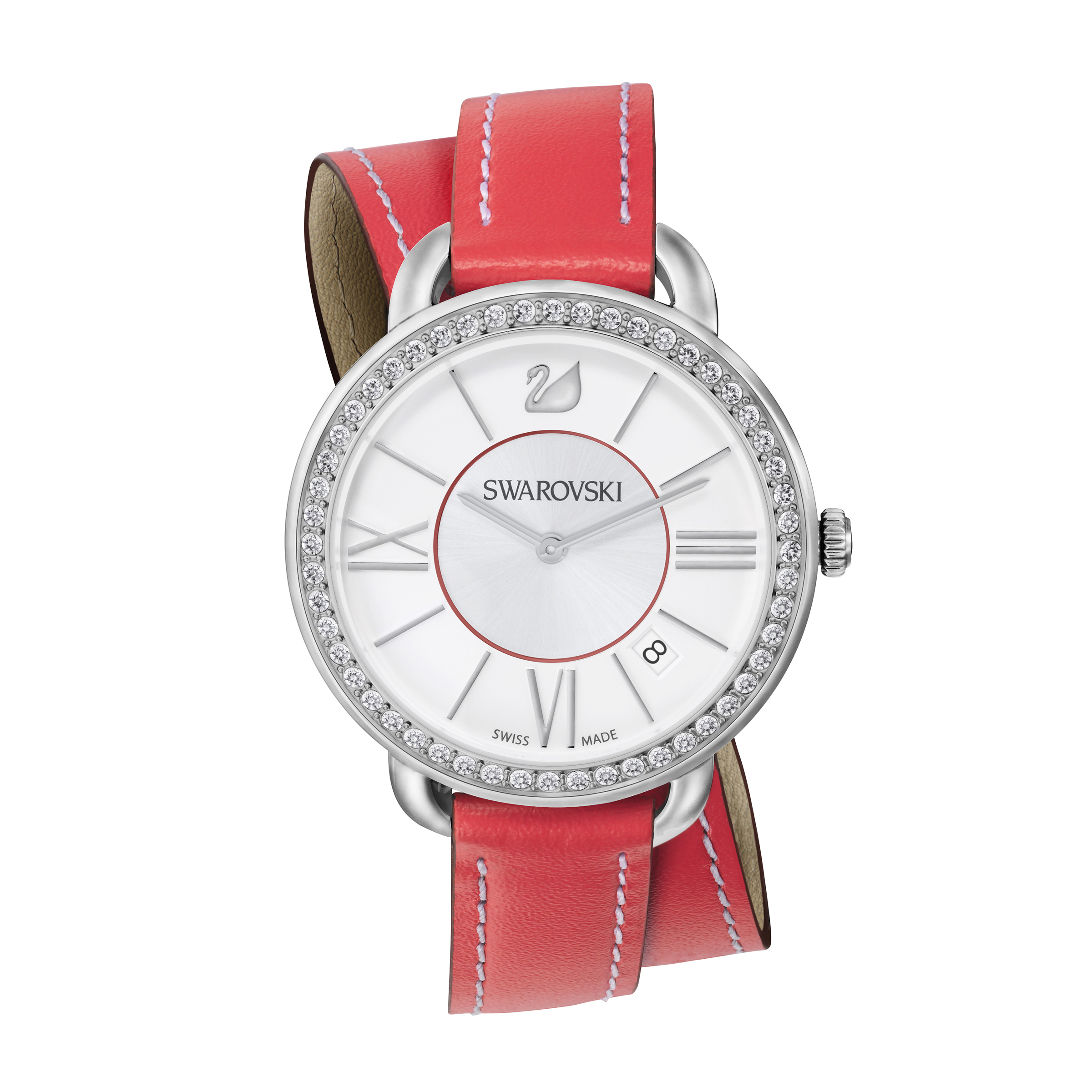 Купить «Swarovski 5095942 Часы AILA DAY красн.-белые/ нерж.» в интернет-магазине «Золотое время»