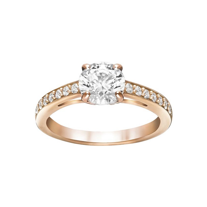 Купить «Swarovski 5149218 ATTRACT: кольцо CZWH/ROS 55» в интернет-магазине «Золотое время»