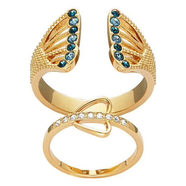 Купить «Swarovski 5184557 Кольцо DAPHNE р.58 мульти золото 2шт» в интернет-магазине «Золотое время»
