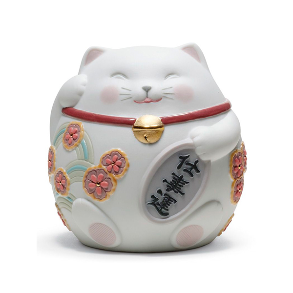 Купить «Lladro 01008528 Манеки Неко - кот удачи (белый)» в интернет-магазине «Золотое время»