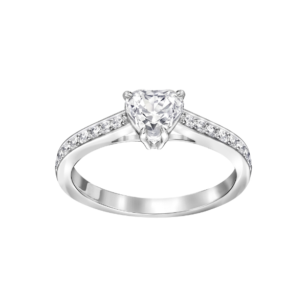 Купить «Swarovski 5142736 Кольцо ATTRACT HEART р.55 прозр.родий» в интернет-магазине «Золотое время»