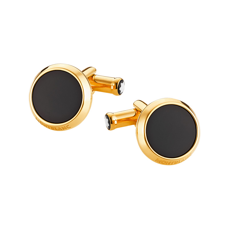 Купить «00112902 CUFF LINKS,STAINL STEEL,YG PVD, BLK ONYX MONTBLANC» в интернет-магазине «Золотое время»