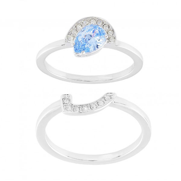 Купить «Swarovski 5286708 Кольцо GALLERY: CZLB/CRY/RHS р.50 2 шт.» в интернет-магазине «Золотое время»