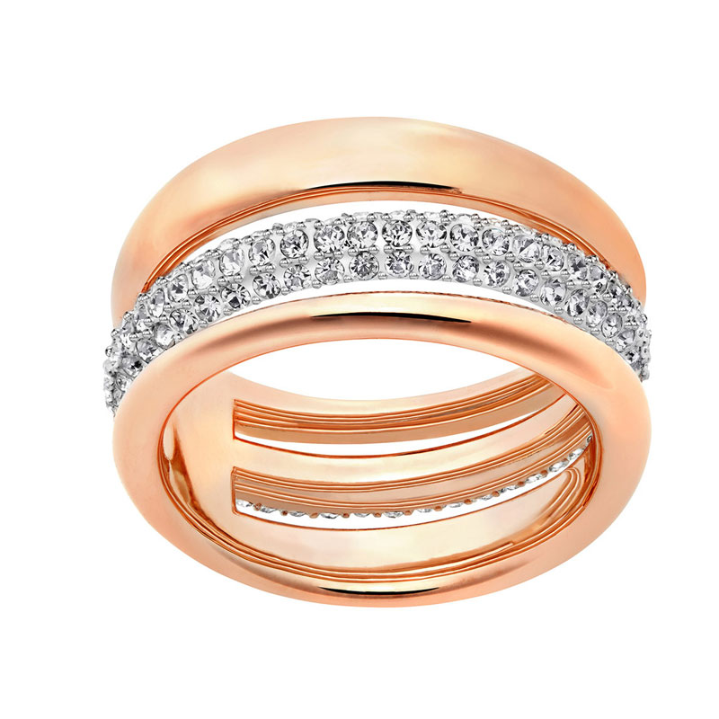 Купить «Swarovski 5194458 Кольцо EXACT р55 прозр.роз.золото» в интернет-магазине «Золотое время»