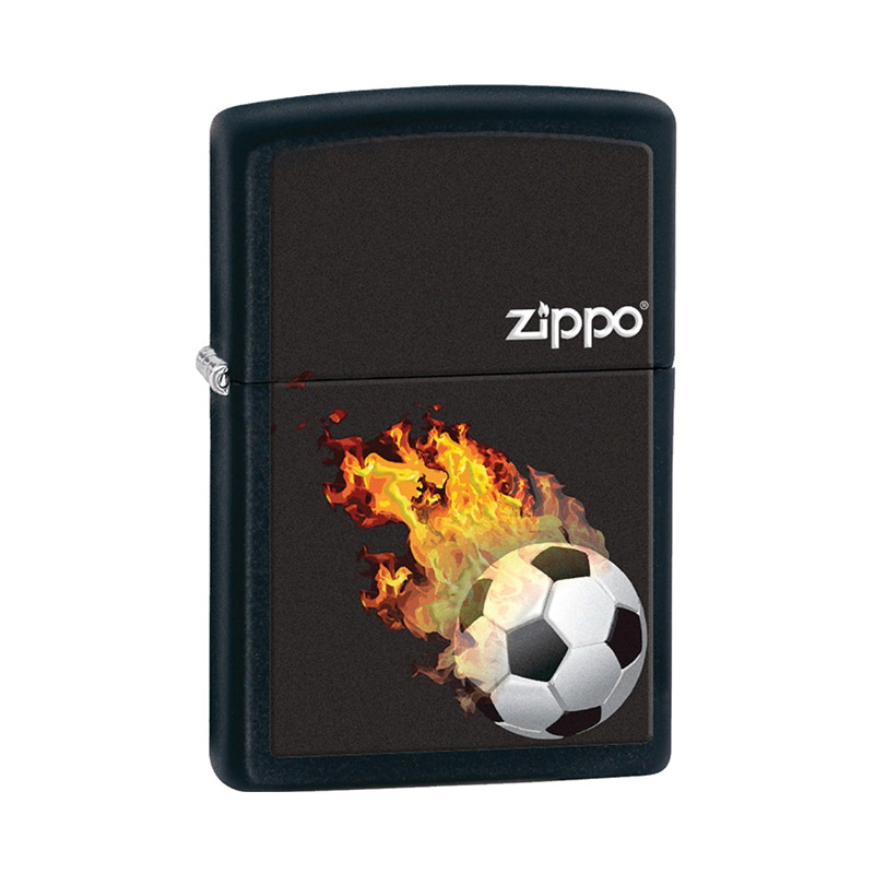 Купить «28302 Зажигалка ZIPPO Soccer, латунь/сталь с покрытием  Black Matte, черный» в интернет-магазине «Золотое время»