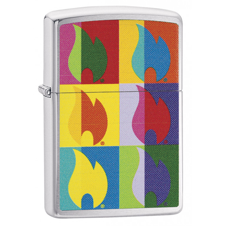 Купить «29623 Зажигалка ZIPPO Classic, латунь/сталь с покрытием Brushed Chrome, серебристая» в интернет-магазине «Золотое время»