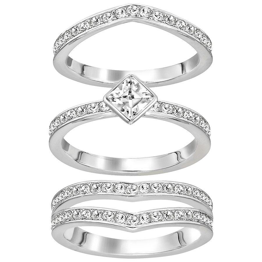 Купить «Swarovski 5221378 Кольцо ALPHA р.52 прозр.родий» в интернет-магазине «Золотое время»