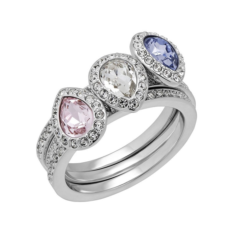 Купить «Swarovski 5113887 Кольцо CHRISTIE 3шт св.мульти р.55 родий» в интернет-магазине «Золотое время»