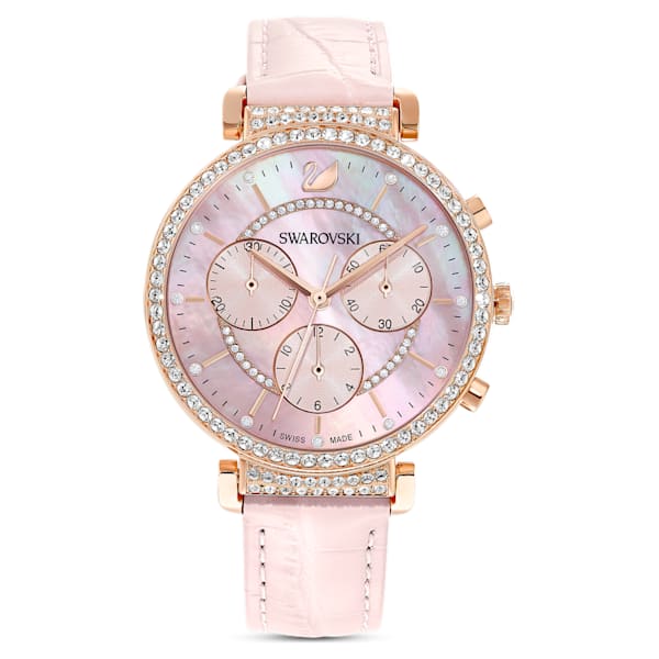 Купить «Swarovski 5580352 Часы жен. PASSAGE CHRONO LS ROSE/MOP/PRO» в интернет-магазине «Золотое время»