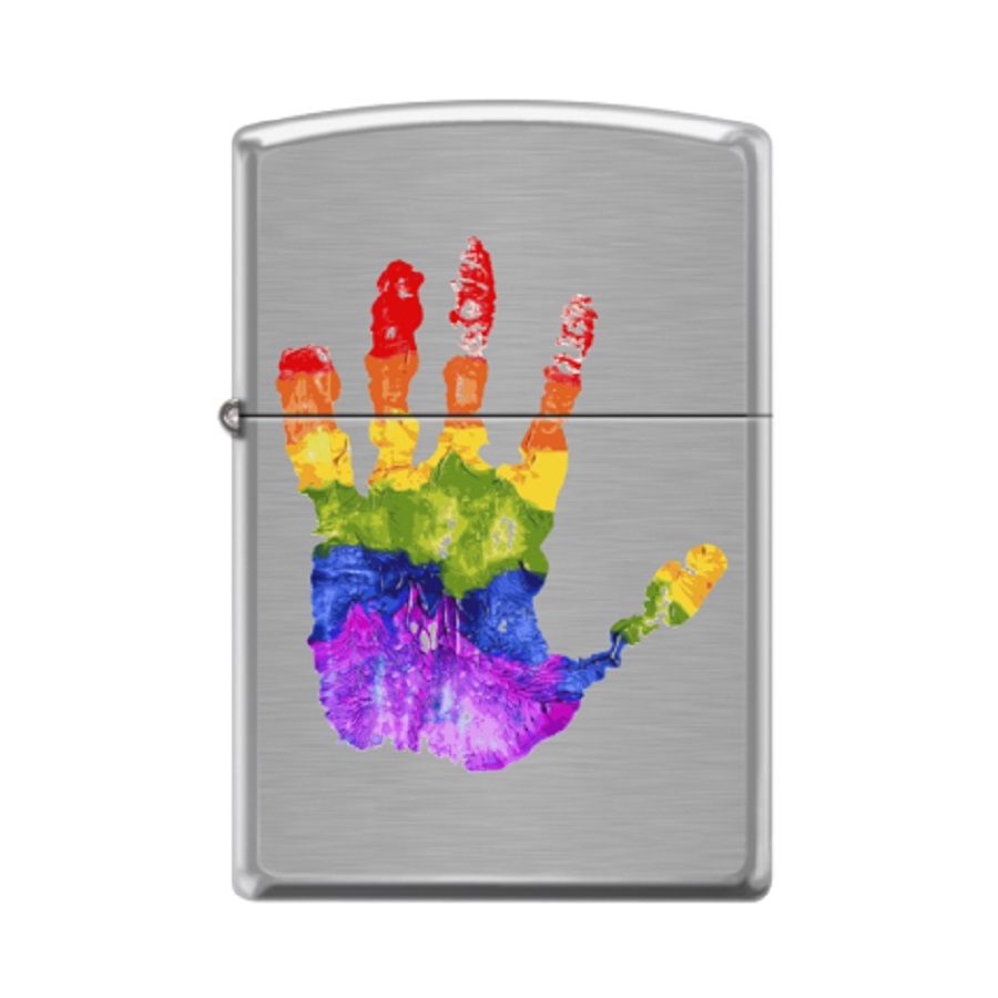 Купить «200_palm Зажигалка ZIPPO Ладонь с покрытием Brushed Chrome, серебристый» в интернет-магазине «Золотое время»