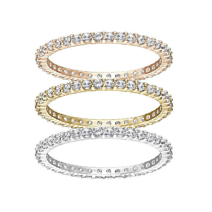 Купить «Swarovski 5184652 Кольцо VITTORE р.52 родий/ золото 3 шт.» в интернет-магазине «Золотое время»