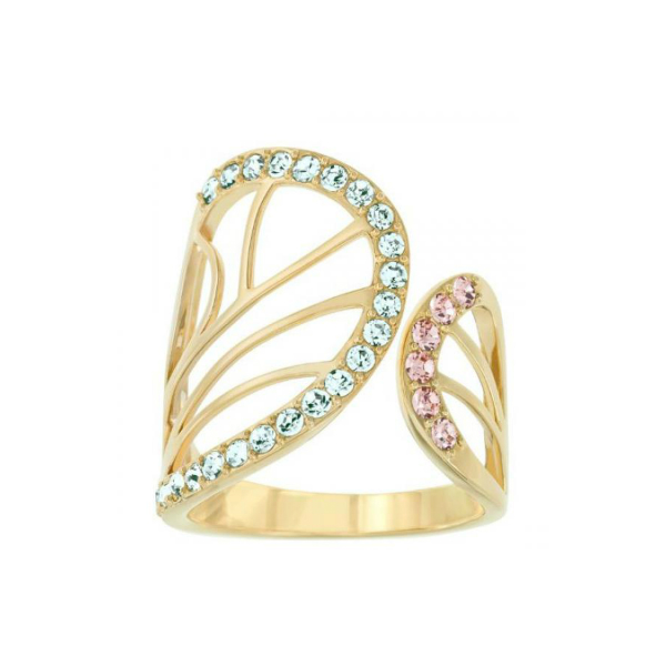 Купить «Swarovski 5139713 Кольцо CANDY синие/роз.р.58 золото» в интернет-магазине «Золотое время»