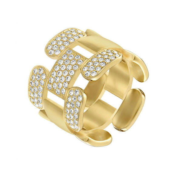 Купить «Swarovski 5129418 Кольцо CUBE прозр. р.55 золото» в интернет-магазине «Золотое время»