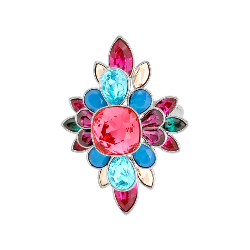 Купить «Swarovski 5140088 Кольцо CARDINAL тм.мульти р.58 родий» в интернет-магазине «Золотое время»