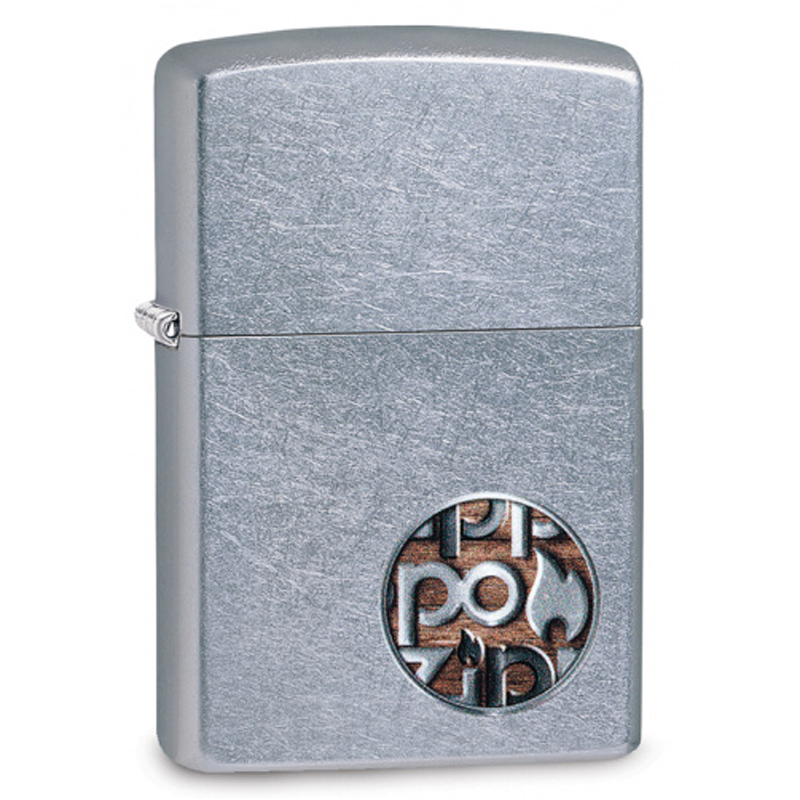Купить «29872 Зажигалка ZIPPO Zippo Button Logo с покрытием Street Chrome™, латунь/сталь, серебристый» в интернет-магазине «Золотое время»
