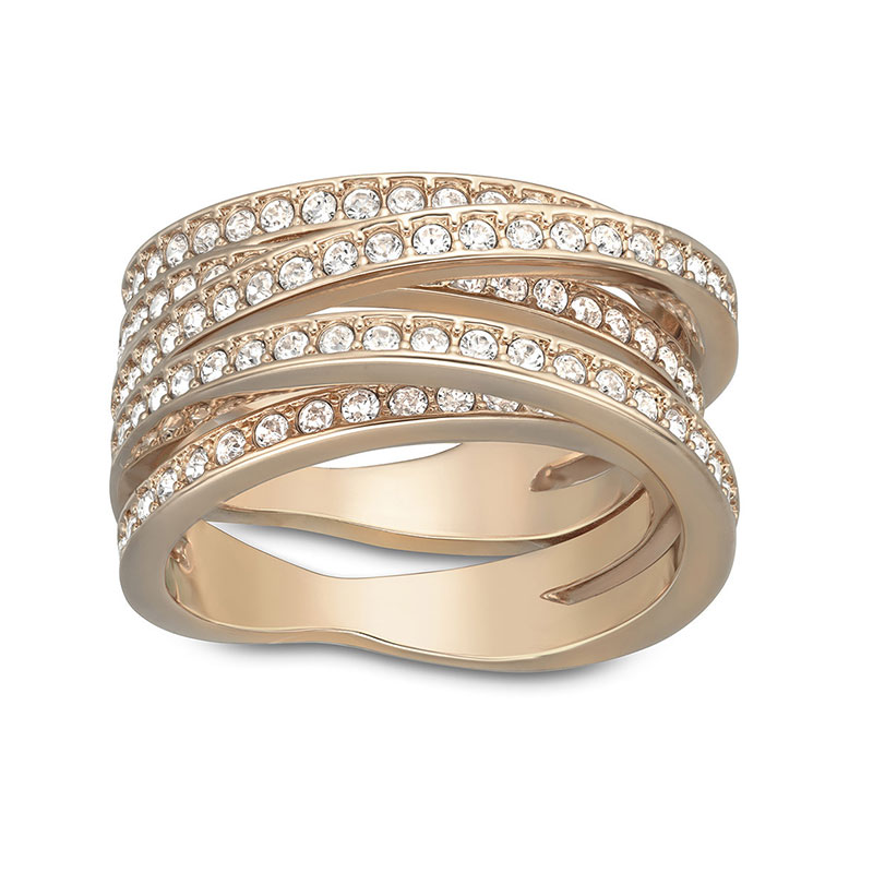 Купить «Swarovski 5063924 Кольцо SPIRAL р.55 роз. золото» в интернет-магазине «Золотое время»