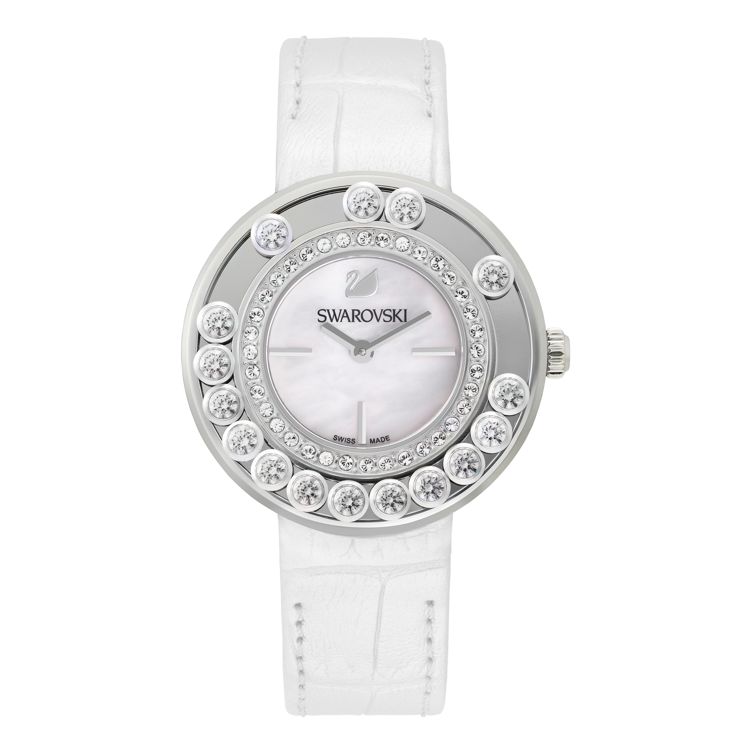 Купить «Swarovski 1160308 Часы LOVELY белые, кожа» в интернет-магазине «Золотое время»