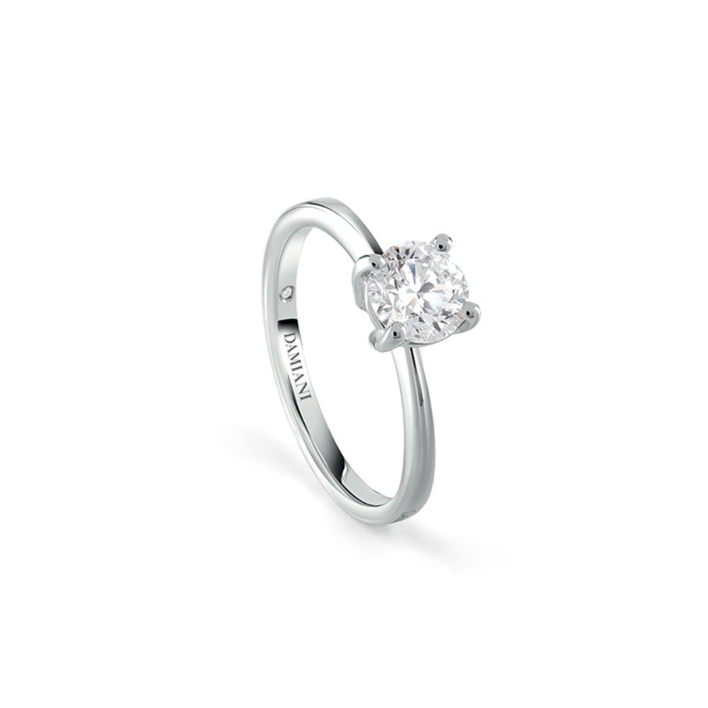 Купить «20073267 Кольцо Damiani 1бр-0,2 кр + 1 бр-0,003кр золото 750 пр. вес 1,95 гр.» в интернет-магазине «Золотое время»