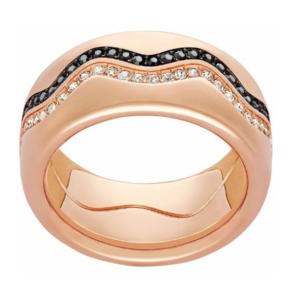 Купить «Swarovski 5184585 Кольцо DEMI р.58 черное/прозр.золото» в интернет-магазине «Золотое время»