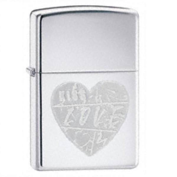 Купить «24198 Зажигалка ZIPPO For The Love, латунь/сталь с покрытием High Polish Chrome, УЦЕНКА» в интернет-магазине «Золотое время»